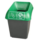 30L Recycling Bin with Green Lid & Glass Logo - Honesty Sales